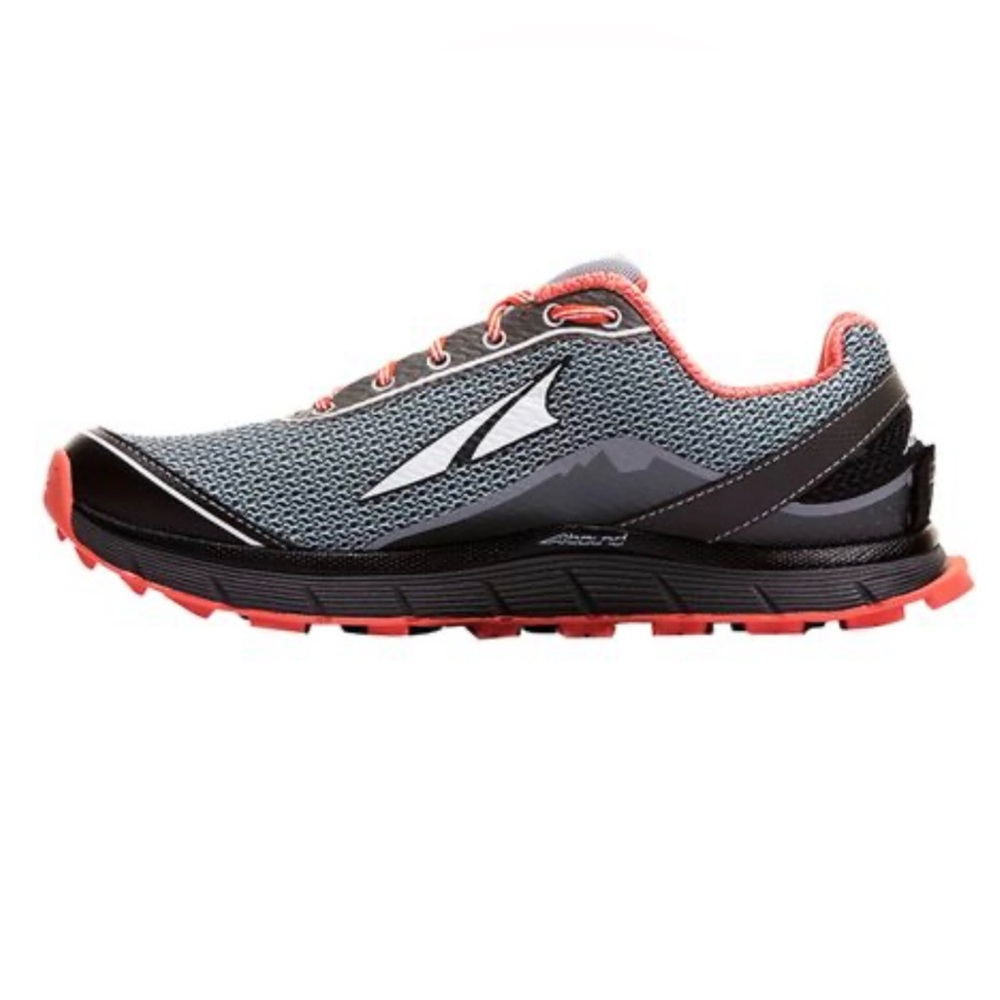 Altra Lone Peak 2.5 Running Black Gray Mesh Red Accents Trail Sneaker Size 7.5